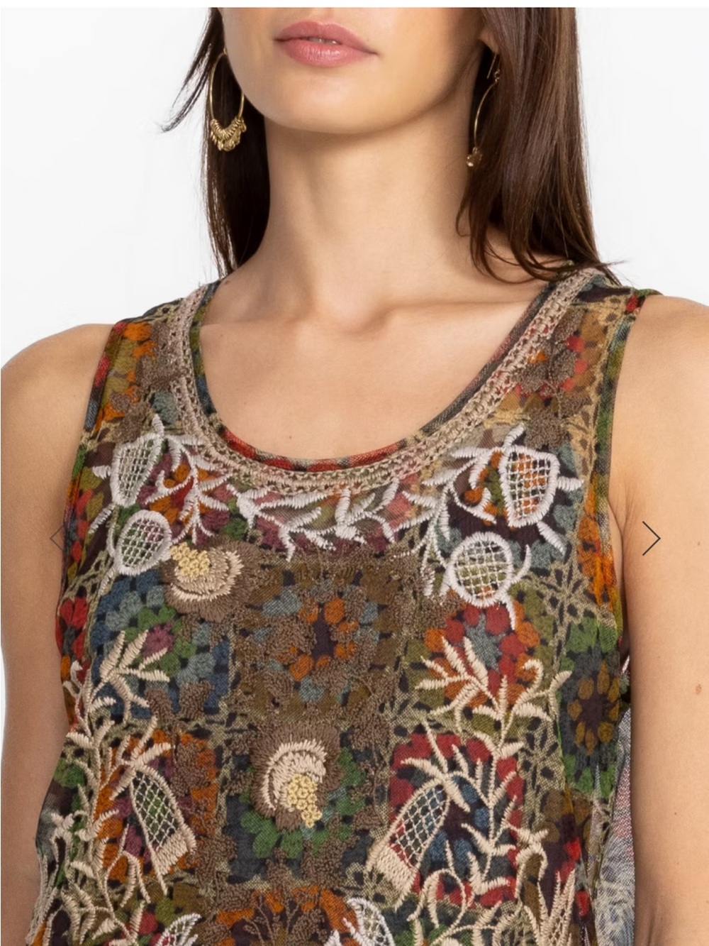 JOHNNY WAS BIYA BITOLA MESH DRESS Floral Mosaic Sleeveless Maxi Dress Multicolor - Picture 4 of 12